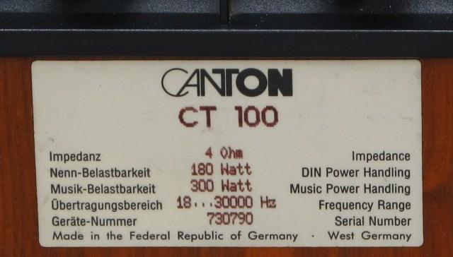 Canton CT 100 Canton CT 100