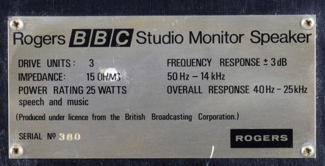 Rogers BBC LS3/6 Rogers BBC LS3/6